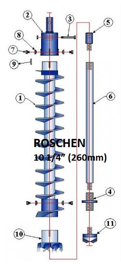 10 1/4 "Tiga Kunci Tugas Berat STEM Auger (260mm)